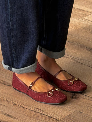 Horsebit Ballet Flats | Burgundy