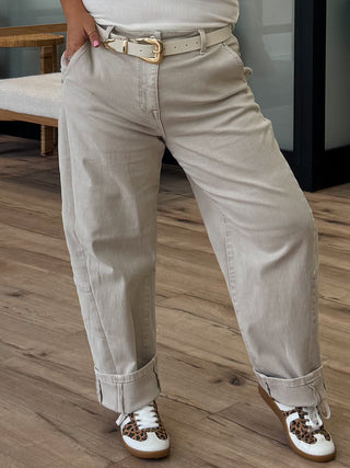 Kendall Barrel Jeans | Almond | +Plus Available