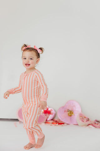 Candy Stripe Sleep Onesie | Pink | Tiny Talulah