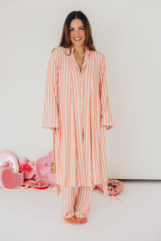 Women's Candy Stripe Robe | Pink | +Plus Available