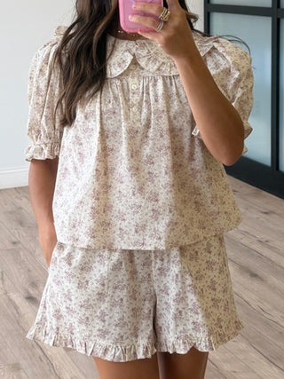 Tea Rose Collared Blouse