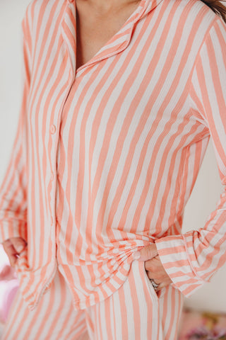 Candy Stripe Pajama Set | Pink | +Plus Available