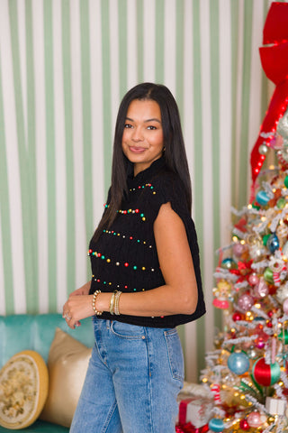 Jingle Bell Beaded Sweater Vest