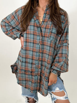 Stone Cliff Plaid Tunic | Vintage Teal | +Plus Available | RESTOCK