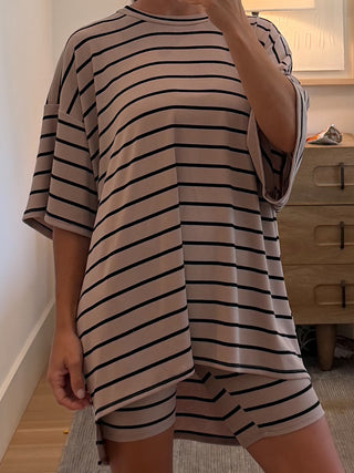Novi Stripe Ribbed Tee + Shorts Set | 7 Colors Available | PREORDER