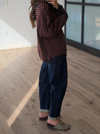 Ledger Stripe Pullover | Midnight Roast