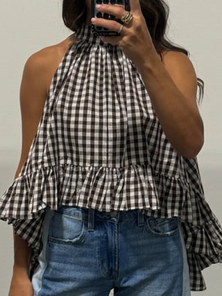 Remi Gingham Halter Swing Top