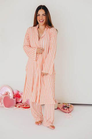 Women's Candy Stripe Robe | Pink | +Plus Available