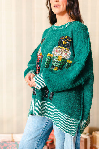 Sequin Brigade Two-Tone Sweater