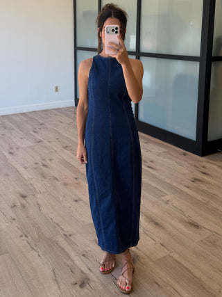 Denim Divine Midi Dress | Dark Wash