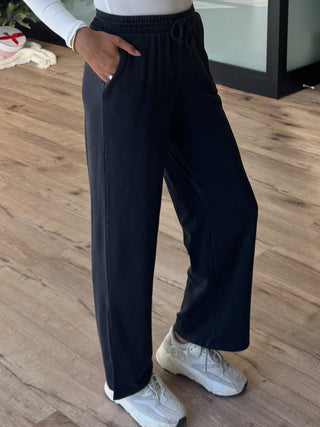 Refresh Slit Hem Lounge Pants | Washed Black