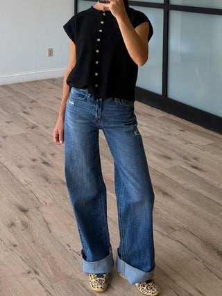 Locke Wide-Leg Cuff Jeans