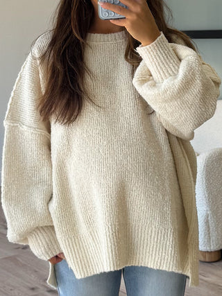 Lev Textured Sweater | Ivory | +Plus Available | RESTOCK