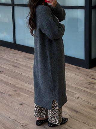 Longline Cardigan | Charcoal