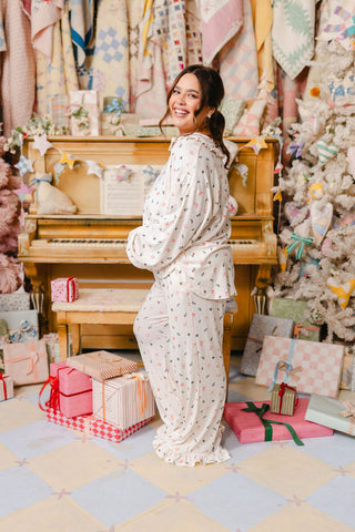 Silent Night Ruffle Pointelle Set