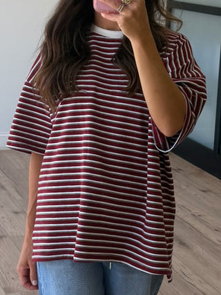 Cason Stripe Boyfriend Tee