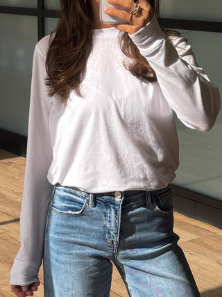 Stonewash Long Sleeve | White