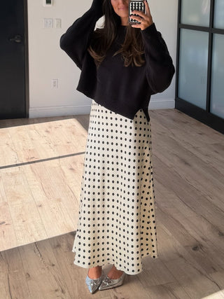 Skyler Ribbed Knit Sweater | Black