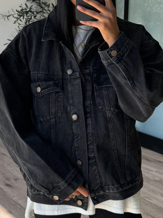 Throw On + Go Denim Jacket | Washed Black | +Plus Available