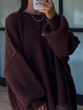 Lev Textured Sweater | Chocolate | +Plus Available