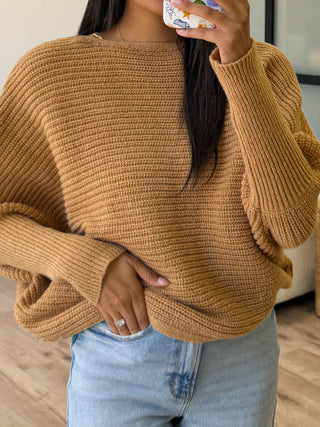 Harmony Ribbed Knit Sweater | Camel