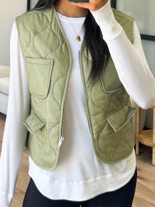 All Seasons Quilted Vest | Olive | +Plus Available | FINAL SALE