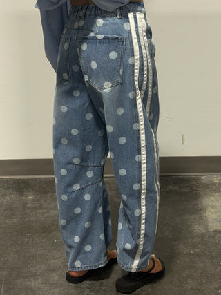 Varsity Dot Barrel Jeans