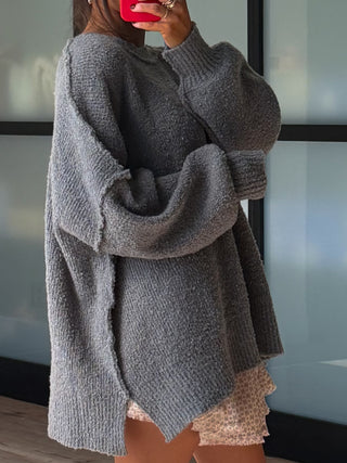 Lev Textured Sweater | Charcoal | +Plus Available