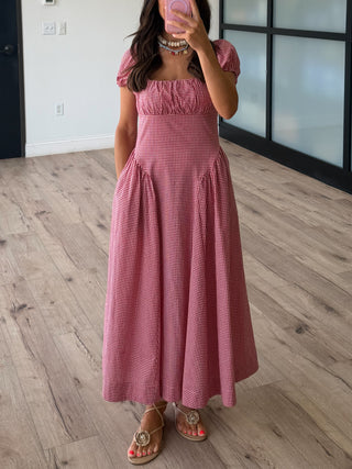 Southern Skies Gingham Dress | Cherry