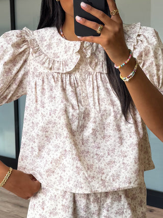 Tea Rose Collared Blouse