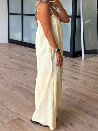 Sun-Drenched Cotton Jumpsuit | Lemon