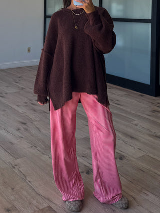 Just Lounging Brush Knit Pants | Cherry Blossom