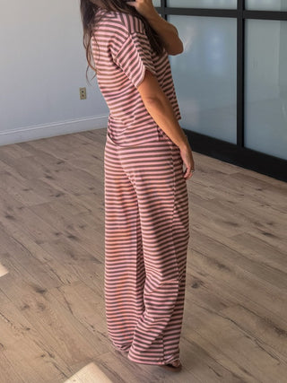 Miah Ribbed Knit Tee | Choco Berry