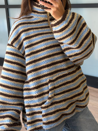 Daxton Sherpa Half-Zip Pullover | Brownstone
