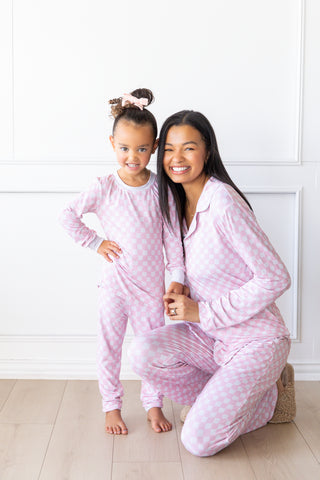 Checkered Pajama Set | Pale Pink | +Plus Available