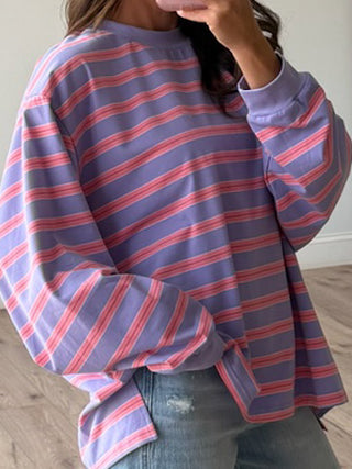 Kayda Stripe Long Sleeve | Lilac Kiss