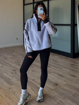 Kota Sherpa Bomber Pullover | Periwinkle