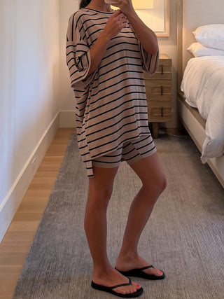 Novi Stripe Ribbed Tee + Shorts Set | 7 Colors Available | PREORDER