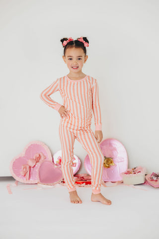 Kids Candy Striped Pajama Set | Pink | Tiny Talulah