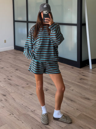 Perfectly Aligned Raglan Pullover | Cocoa Teal
