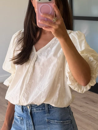 Villa Days Poplin Bodysuit Top