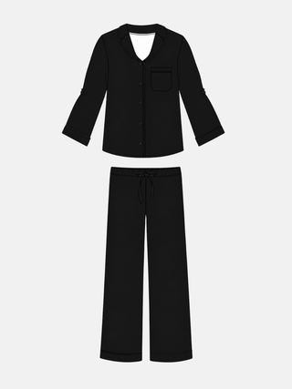 Women's Ribbed Pant Set | Black | +Plus Available
