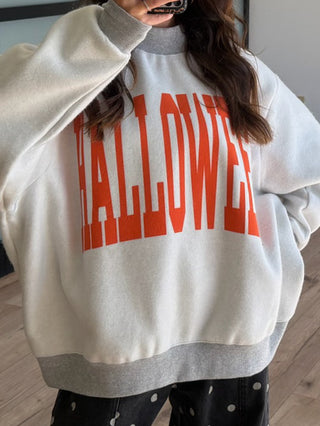 "HALLOWEEN" Reversible Mock Neck Sweatshirt