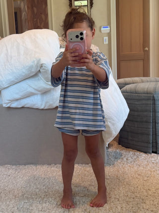 Tiny Jovi Ribbed Knit Set | Sky Cloud