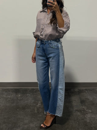 Dual Tone Barrel Jeans | RESTOCK