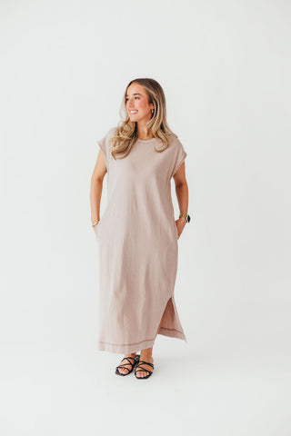 On The Go Midi Dress | Taupe