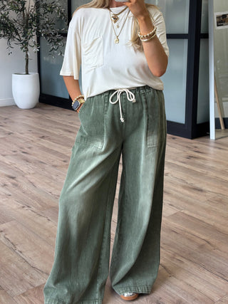 Gramercy Wide Leg Pants | Olive