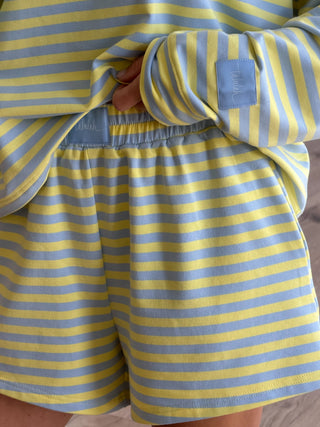 Leisure Stripe Lounge Shorts | Citrus Sky