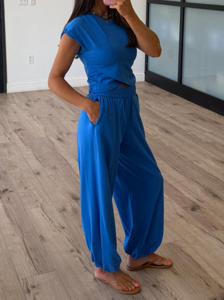 Birdie Crossover Two Piece Set | Cobalt