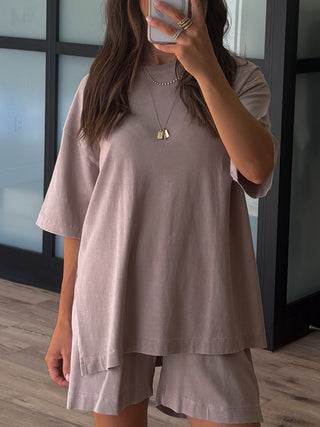 Roam Tee + Shorts Set | Mocha